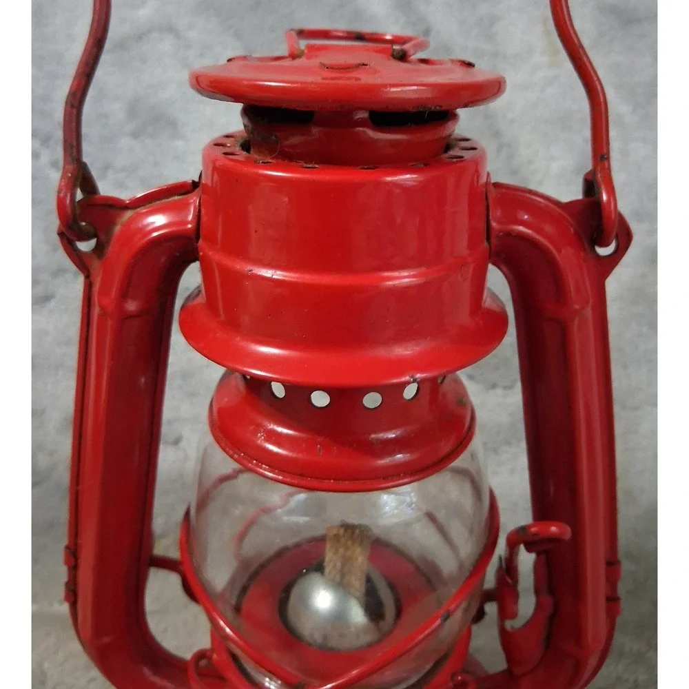 Vintage Winged Wheel No 350 Red Kerosene Lantern Japan Unused‎ Skater Mini Lamp